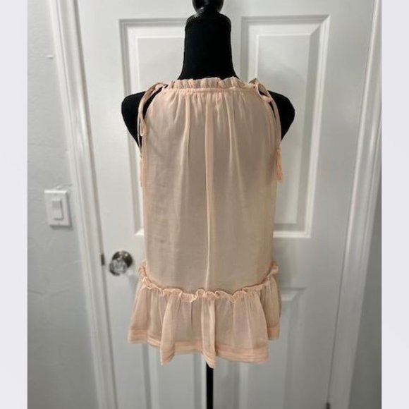 Leilana Ruffled Feminine Halter Top in Peach from Anthropologie – Size Medium - Picture 7 of 8